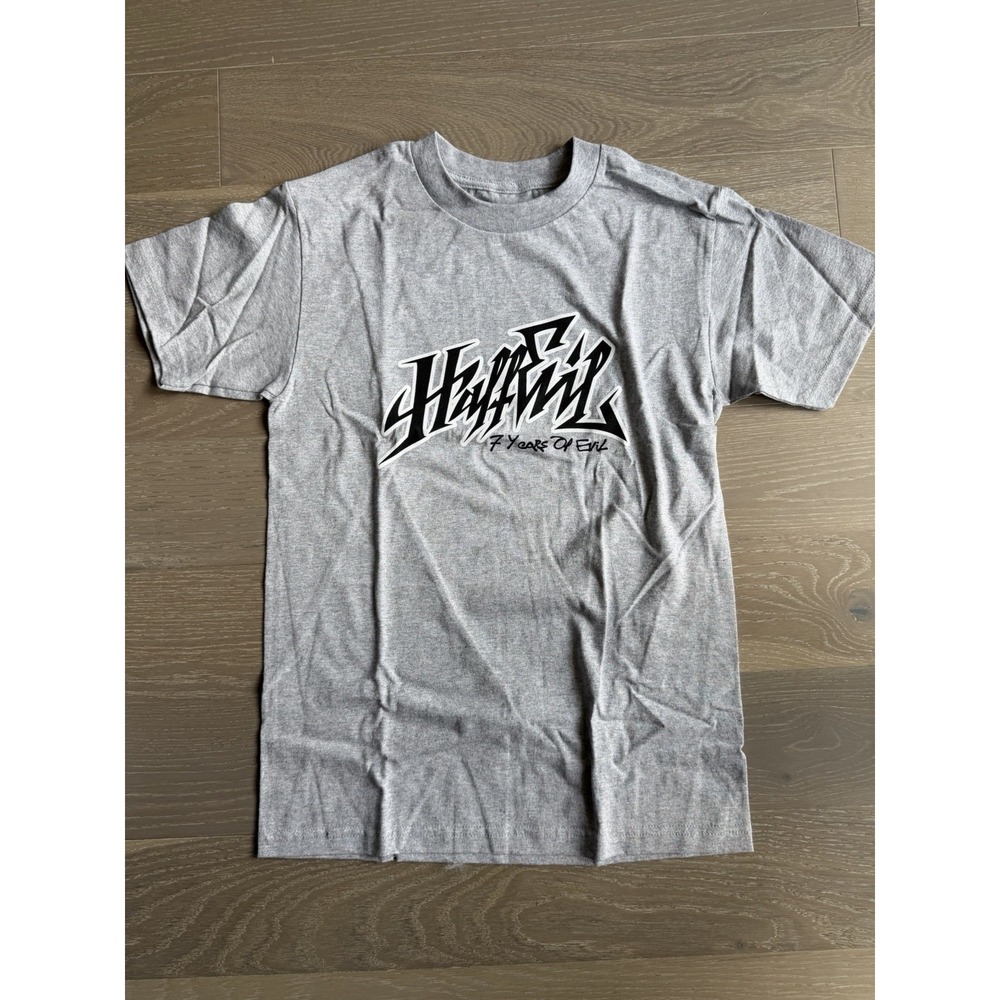 SMALL Half Evil 333 7 Year anniversary logo Graphic T-Shirt GREY ❤️✅ SHIPS NOW